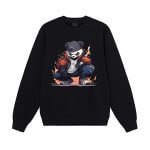 Panda printed graphic sweatshirt black